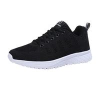Generisch Sneakers da donna traspiranti, antiscivolo, comode da passeggio, eleganti scarpe da ginnastica piatte con zero-drop, leggere, per l'uso quotidiano e il tempo libero, grigio scuro, 39 EU