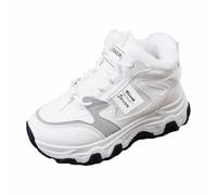 Generisch Sneakers invernali da donna con piattaforma, altezza superiore rialzata, morbida fodera interna in pelle, casual, scarpe da hiking, impermeabili con chiusura lampo, lacci per il freddo, 5