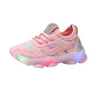 Generisch Sneakers luminose per bambini, scarpe da corsa sportive con luce a LED, suola morbida, traspiranti, comode, per ragazzi e ragazze, Colore: rosa., 26 EU