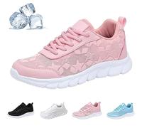 Generisch Sneakers ortopediche da donna di lusso, stampa pizzo cava traspirante scarpe in rete per donna suola larga supporto arco plantare, rosa., 38 EU