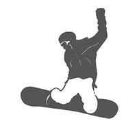 Generisch Snowboard Sticker Boarding 15 cm e 20 cm Ski Winter Sport Auto Sticker 54/1 (Nero lucido, 15 cm)