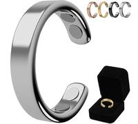 Generisch Sömni, anello da donna per la menopausa, per uomini e donne, rilassamento, riduzione della fatica (nero, argento, oro, Metallo, Agata blu