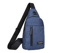 Generisch Souvenirs Borse Tasca sul petto multiuso Portafoglio One Strap Borsa da viaggio con foro per cuffie Tasche Cucito Leggero Fatto, Blu, taglia unica