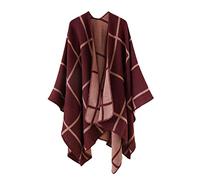 Generisch Specchietto retrovisore donna colore blocco primavera inverno antivento caldo sciarpa sciarpa cardigan sciarpa sciarpa dieta, Colore: rosso, Taglia unica