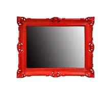 Generisch Specchio da parete, 90 x 70 cm, stile barocco antico, rococò, shabby chic, rinascimentale, design retrò con ornamenti, lussuoso, rosso, 58SP
