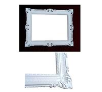 Generisch Specchio da parete in stile barocco 90 x 70 cm, stile antico barocco rococò, shabby chic, rinascimentale, nuovo stile, design retrò con decorazioni ornamentali, lusso principessa (bianco)