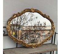 Generisch Specchio Decorativo da Parete Oro Ovale Antico Classico da Bagno 50x39 con Sbalzo C26