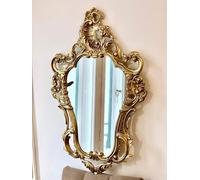 Generisch Specchio decorativo da parete oro specchio ovale antico classico specchio da bagno stile barocco 50x39