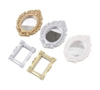 Generisch Specchio per bambole in miniatura, stile retrò, elegante, design europeo, accessorio per bambole con piccoli specchi, per bambini, collezionisti, famiglie, ragazze, adolescenti