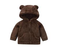 Generisch Specifiche del prodotto: giacca in pile con cappuccio come cappotto invernale con cerniera per bambini piccoli, morbido e spesso per il freddo, per tutti i giorni, tempo libero, scuola