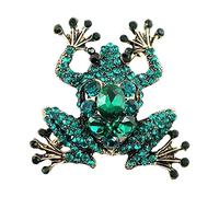 Generisch Spilla in pizzo verde con cristalli sintetici, scintillanti, corpetto animale, gioielli, strani accessori per abbigliamento, gioielli orientali (verde, taglia unica)