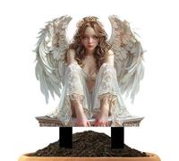 Generisch Spina da giardino d'angelo, decorazione da giardino delle fate, monumento angelico per piante in vaso, resistente all'acqua, squisito commemorativo 2D, in acrilico, per il prato in
