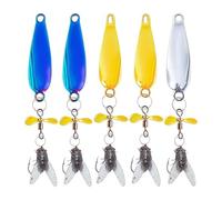 Generisch Spinner Esche da Pesca - Treble Hook 5 Pezzi Riflettente Kit | Kit di esche riflettenti per trota, lago shad, spigola, fiume, pesce gatto, luccio, crepe, salmone, 5