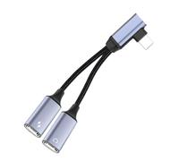 Generisch Splitter di tipo C - Adattatore in lega di alluminio, doppio jack splitter, adattatore audio 2 in 1 per cuffie di tipo C, adattatore per cuffie condiviso per la ricarica MEI