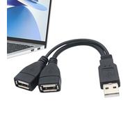 Generisch Splitter USB-A - Adattatore standard nucleo in rame con 1 ingresso e 2 uscite, 0,3 m, cavo USB con connettori maschio a femmina, stampante, laptop | per il trasferimento dati