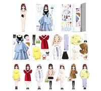 Generisch Spogliatoio magnetico - Set di bambole di carta da principesse | Fai come giocare a un gioco di giocattoli da viaggio per ragazze | Bambola magnetica - compagni di gioco pedagogici