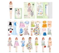 Generisch Spogliatoio magnetico - Set di bambole di carta da principesse | Fai come giocare a un gioco di giocattoli da viaggio per ragazze | Bambola magnetica - compagni di gioco pedagogici