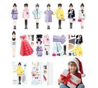 Generisch Spogliatoio magnetico - Set di bambole di carta da principesse | Fai come giocare a un gioco di giocattoli da viaggio per ragazze | Bambola magnetica - compagni di gioco pedagogici