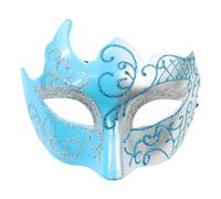 Generisch Squisita protezione per il viso di Carnevale con decorazione in polvere d'oro per spettacoli di danza mascherati (blu, taglia unica)