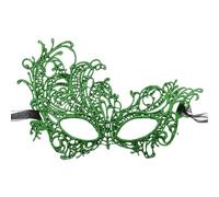 Generisch Squisita protezione viso da donna per danza Carnevale con elegante design a polvere dorata come maschera per feste a mezzaluna, verde, Taglia unica