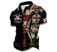 Generisch St Georges Day - Maglietta da uomo a maniche corte, con grafica patriottica, con scritta "Saint George", Nero , XL