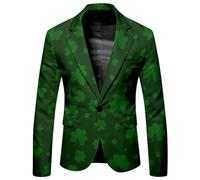 Generisch St Patrick's Day Giacca da uomo, giacca sportiva da uomo, con bottoni, per matrimonio, per il tempo libero, per Carnevale, giacca slim fit, blazer, elegante giacca da festa, Verde menta, 3XL