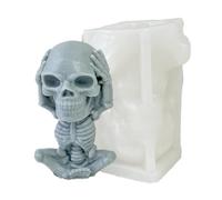 Generisch Stampo a di teschio, stampo in silicone, vedere Speak Non ascoltare il malvagio cranio 3D - Strumento per realizzare candele in resina epossidica - Stampo in silicone per personaggi da