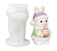 Generisch Stampo in silicone a forma di coniglietto pasquale, 3D, riutilizzabile, per uova di Pasqua, per aromaterapia, sapone, artigianato, compleanni, vacanze, stanza, scrivania