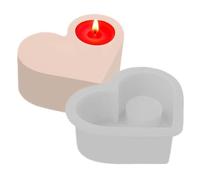 Generisch Stampo in silicone a forma di cuore, realizzato a mano | Stampo in silicone per candele dell'amore 3D, per San Valentino, feste, decorazioni per la casa e artigianato, fai da te