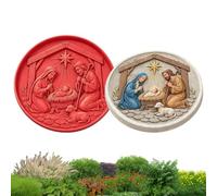 Generisch Stampo in silicone fai da te, 30 cm, con design cristiano | Stampi cristiani in cemento per gli amanti del fai da te e gli appassionati di bricolage in giardino, terrazza