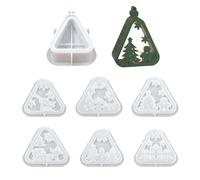 Generisch Stampo in silicone natalizio - stampo in resina epossidica facilmente staccabile - Lanterna di Natale a forma di candela, per feste, adulti, principianti, feste