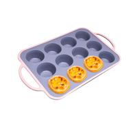 Generisch Stampo in silicone per muffin, 12 pirottini con rivestimento antiaderente, riutilizzabile, in silicone, per uova, pane, torte al formaggio, torte, cucina, forno, friggitrice ad aria calda