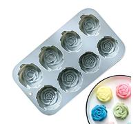 Generisch Stampo in silicone per torte, 8 pezzi, antiaderente, a forma di rosa, per cupcake, dolci, muffin, , sapone, compleanno, San , festa