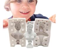 Generisch Stampo per candele 3D a forma di di - in silicone di dimensioni standard | Stampo per sapone con mitologia romana, stampo in silicone ritratto, stampo in silicone per candele fai