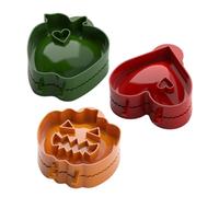 Generisch Stampo per pasta manuale, 3 pezzi, rivestimento antiaderente, facilmente solubile, mini stampo per pasta goffrata, per domestica, per Natale, Halloween, autunno, carne e