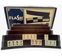 Generisch Star-Premium - Set ovale Rummy realizzato a mano, in vero legno, rosso ricurvo