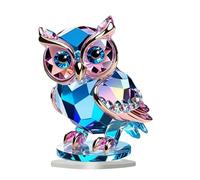 Generisch Statua decorativa di gufo - Sign acrilico | Creative 2D Optic Gufo Sculpture with Wood Base for Tabletop Desk Mantle, Modern Animal Home Decor, TV Stand Display, Wise Gift