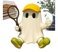 Generisch Statua di Halloween Ghost - Figure in resina | Hallô tra miniatura sport palla statuetta | Scultura decorativa divertente per la casa soggiorno libreria armadi porta finestra bambini