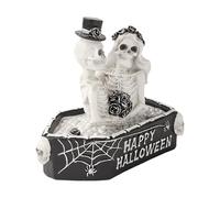 Generisch Statuetta a forma di scheletro di teschio, decorazione di Halloween, coppia di statua in resina, decorazione per Halloween, decorazione per la camera da