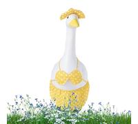 Generisch Statuetta da giardino a forma di oca estiva, costume da bikini | Abbigliamento esterno per veranda, giardino, cortile, terrazza, balcone, ufficio, appartamento, ingresso di casa