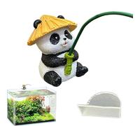 Generisch Statuetta di animale, statuetta in resina sintetica di un panda da pescatore, come decorazione da tavolo, per esterni, per il giardino, il giardino, il balcone, l'esterno, la casa, il
