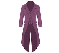 Generisch Steampunk Cappotto da uomo gotico frack giacca medievale abbigliamento vintage palazzo rinascimentale vittoriano lungo camminare uniforme per Halloween costume vampiro cosplay carnevale