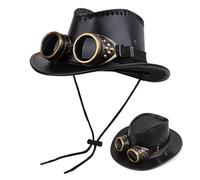 Generisch Steampunk Top Hats, Vintage Costume Hat with Goggles, Eye-Catching Retro Accessory for Party, Festival, Cosplay, Event, Masquerade, Fashion Shows, 22.05-22.83 pollici