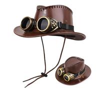 Generisch Steampunk Top Hats, Vintage Costume Hat with Goggles, Eye-Catching Retro Accessory for Party, Festival, Cosplay, Event, Masquerade, Fashion Shows, 22.05-22.83 pollici