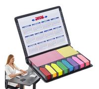 Generisch Sticky Note Book - 5,12 x 4,13 x 0,79 pollici Sticky Note Pad | Colored Book Flag Set | Writable File Flags Tabs Colored Index Notepad | Pu Leather Notes Box Stationery Set for Women Men