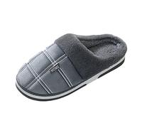 Generisch Stitch, pantofole da uomo, invernali, chiuse, in peluche, calde, imbottite, antiscivolo, morbide, unisex, comode pantofole in feltro, grigio., 50 EU