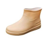 Generisch Stivaletti corti da donna, estivi, impermeabili, in gomma antiscivolo, tinta unita, suola piatta, comode, da pesca, fango, giardino, da pioggia, 35 - 40 EU, Khaki3., 36 EU