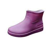 Generisch Stivaletti corti da donna, estivi, impermeabili, in gomma antiscivolo, tinta unita, suola piatta, comode, da pesca, fango, giardino, da pioggia, 35 - 40 EU, Viola 4, 39 EU