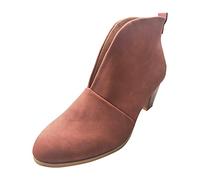 Generisch Stivaletti da donna alla moda con tacco come eleganti stivali alla caviglia per un aspetto elegante, marrone, 37 EU