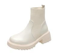 Generisch Stivaletti da donna con plateau con tacco a blocco, suola profilata, impermeabili, antivento, refined Chelsea, stivaletti medi, stivaletti alla caviglia, stivaletti corti per autunno e tempo